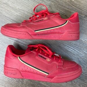 Adidas Kids Red Continental 80 Sneakers Shoes, size 5 1/2